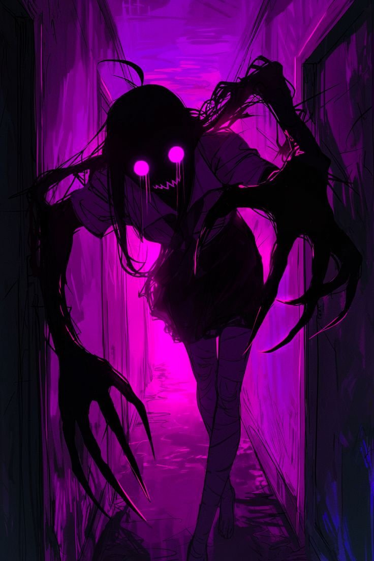 Neon Horror Silhouette