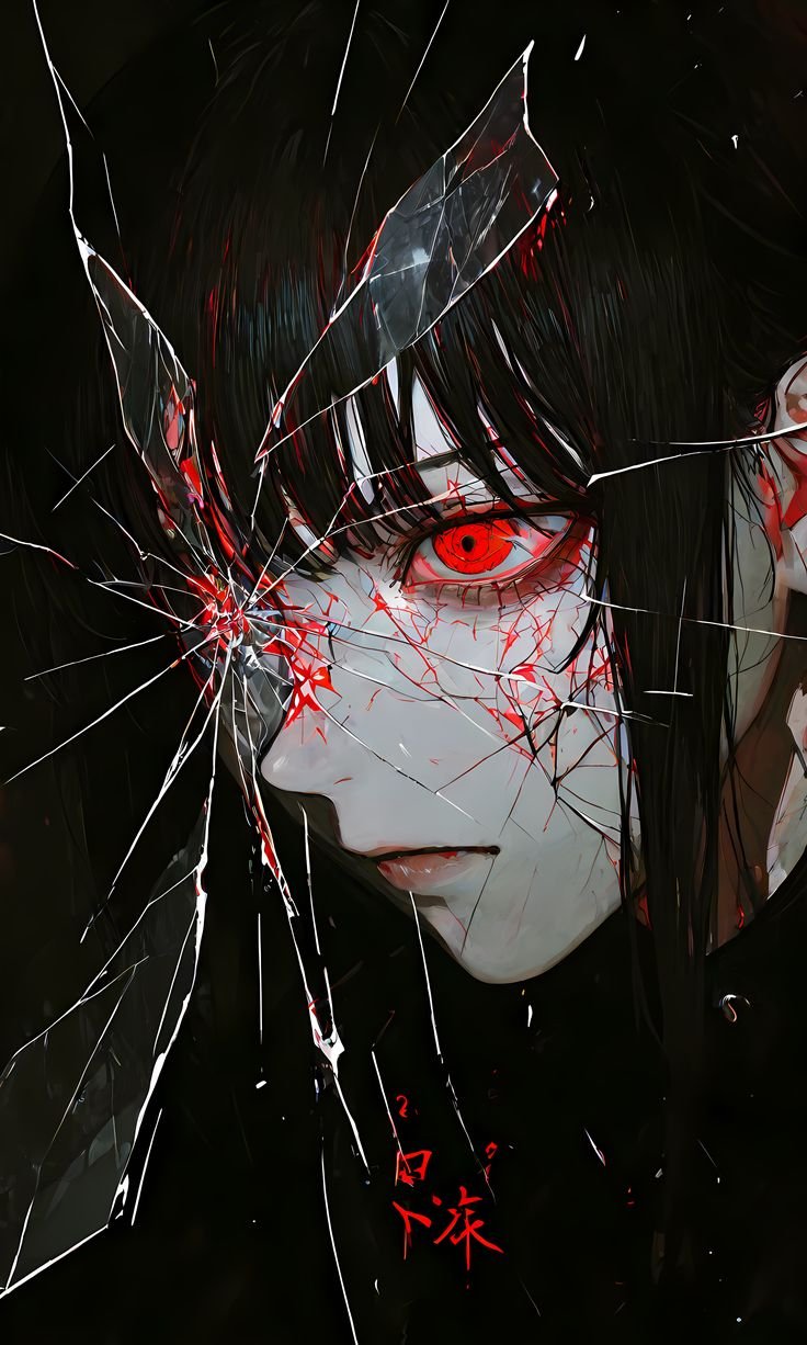 Shattered Glass Red Eyes