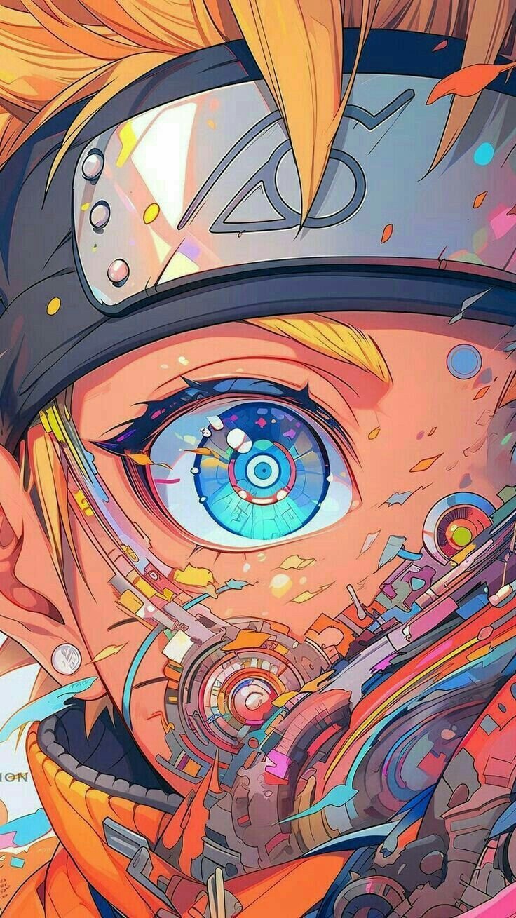 Cybernetic Naruto Close Up — portrait composition