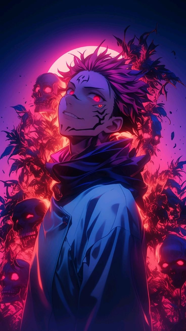 Sukuna Neon Skulls