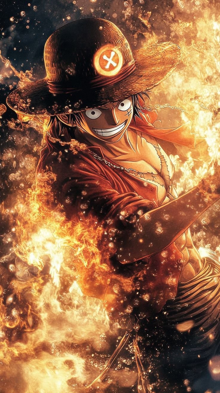 Luffy Surrounded By Flames