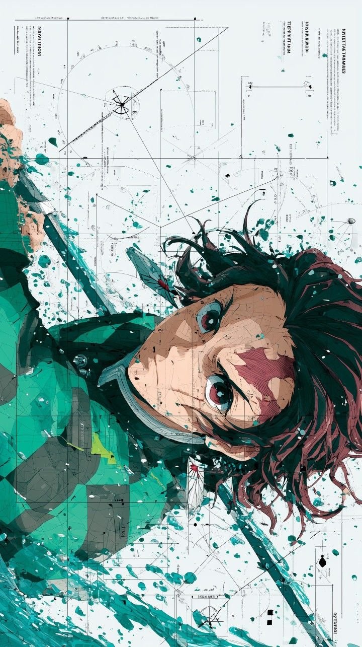 Tanjiro Ink Splatter Art
