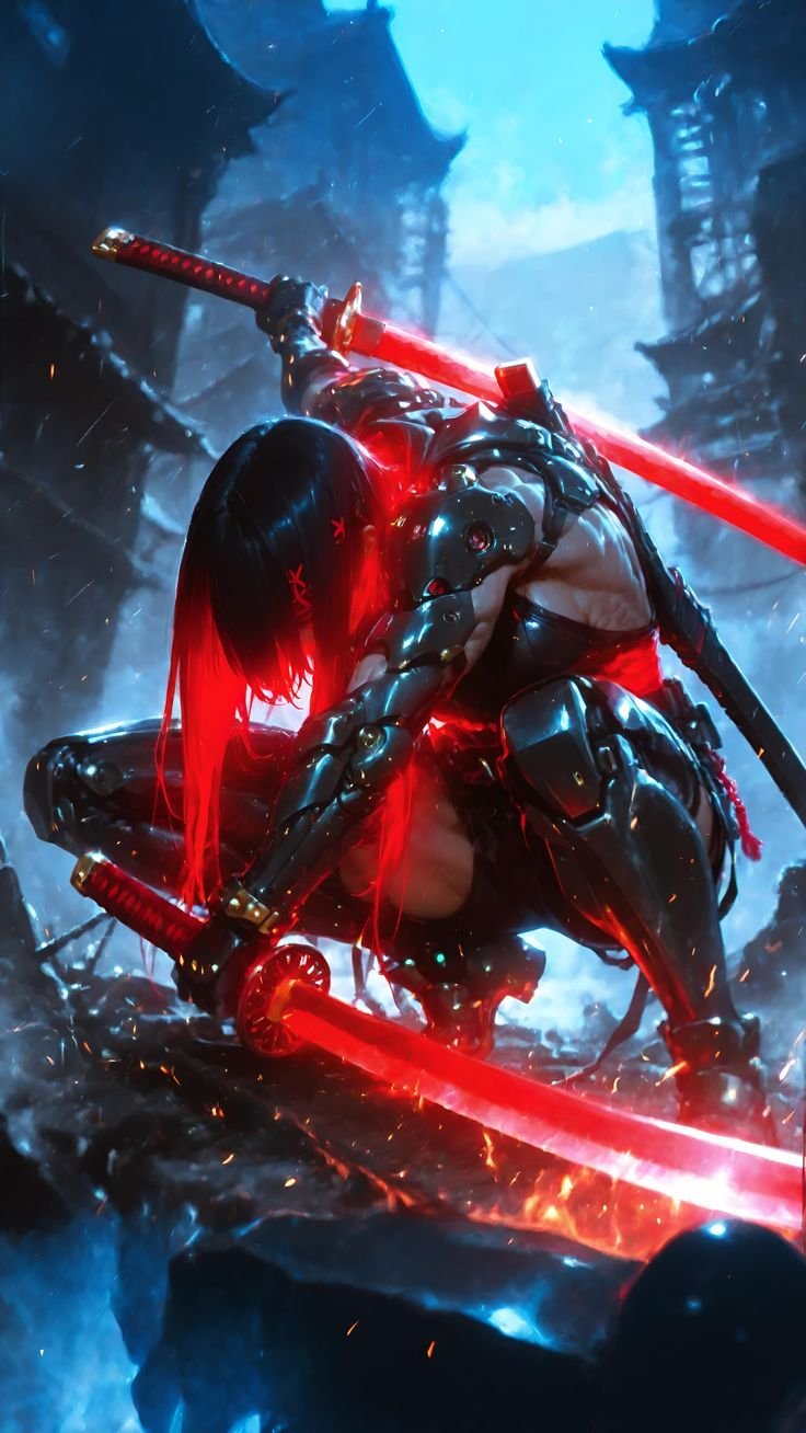 Cyber Samurai Neon Blades