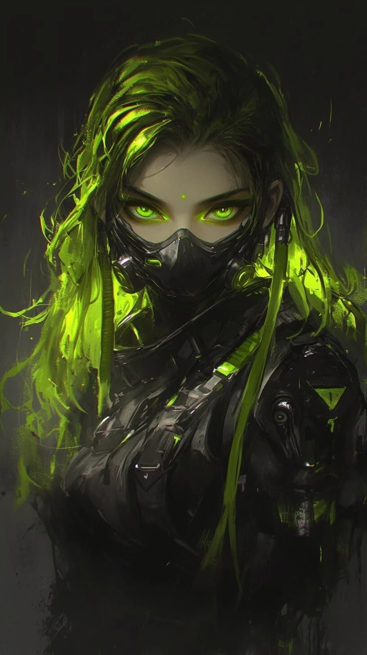 Neon Green Cyber Girl