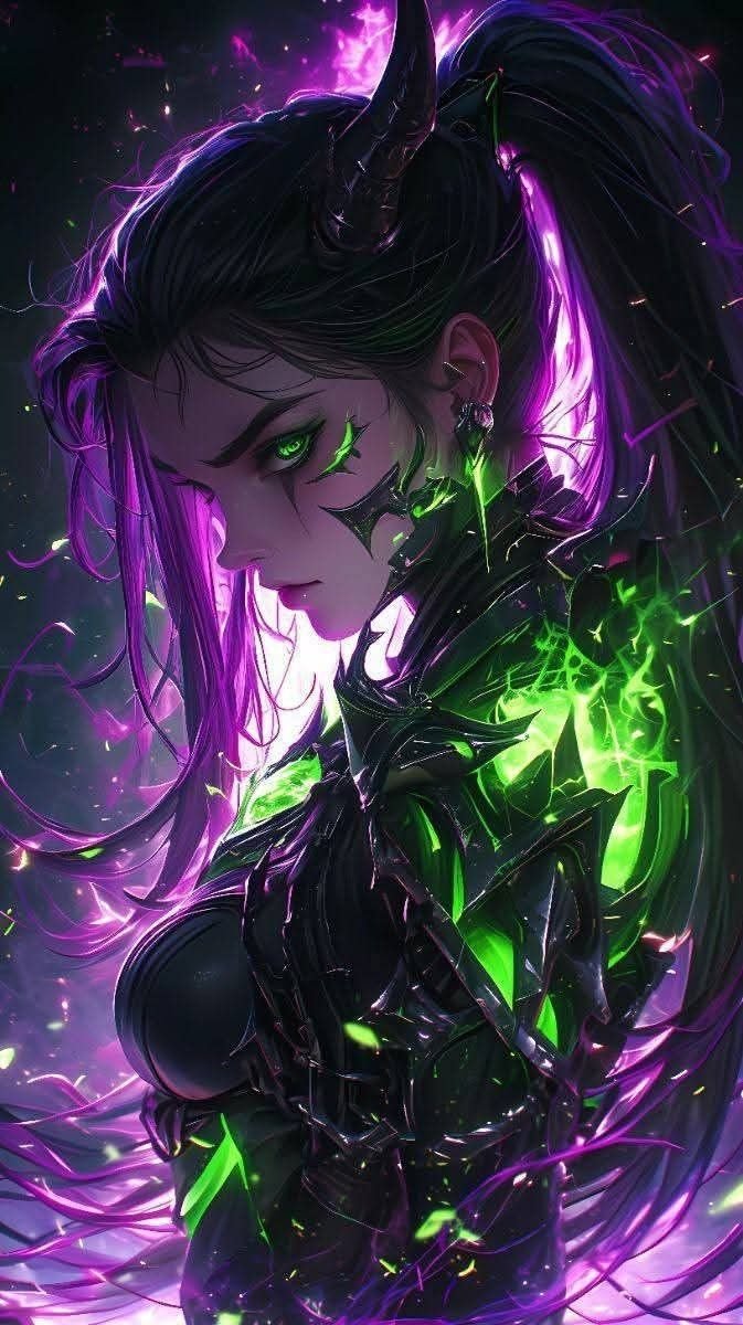 Neon Armored Warrior