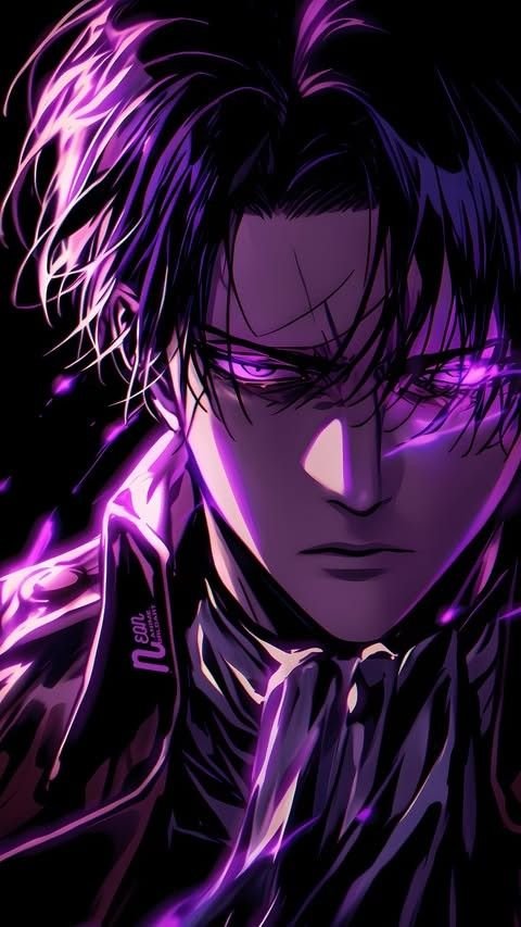 Purple Glow Levi — portrait composition