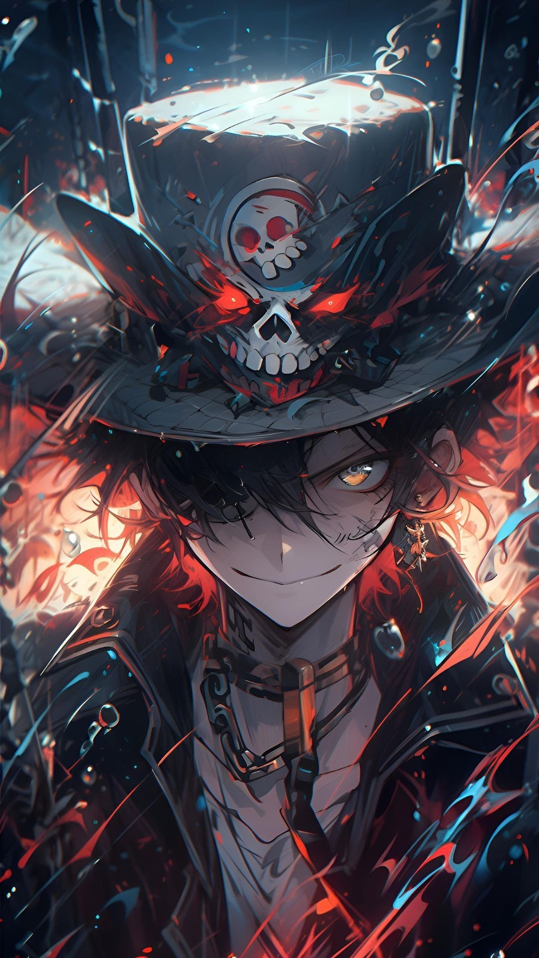 Skull Top Hat Anime Boy