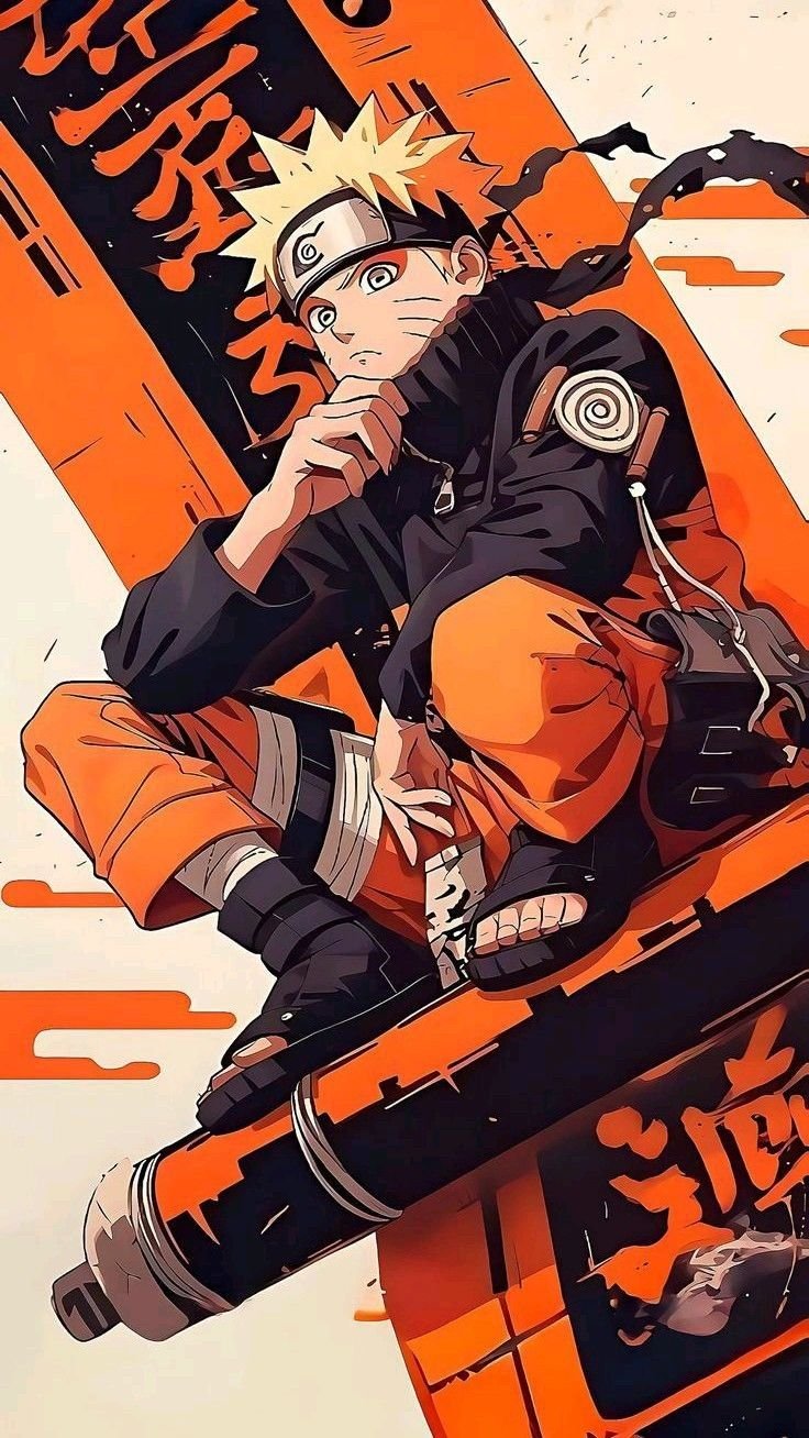 Naruto Sitting On Scroll