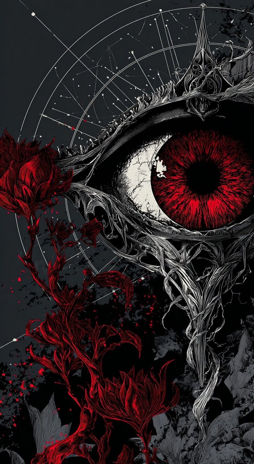 Gothic Red Eye Rose