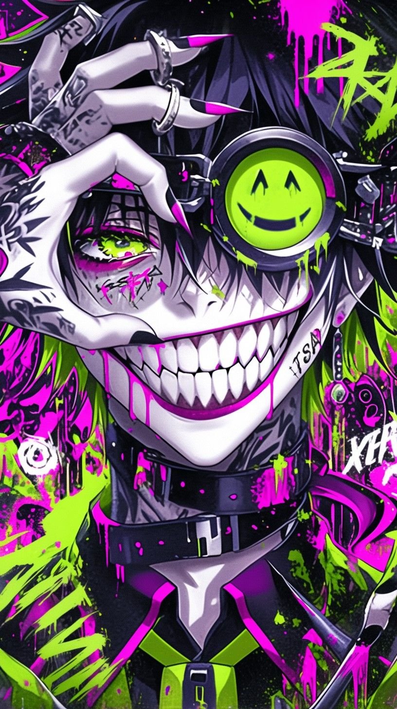 Neon Grin Character