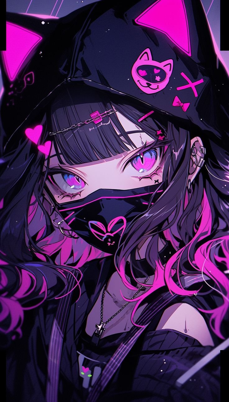 Neon Cat Ear Girl
