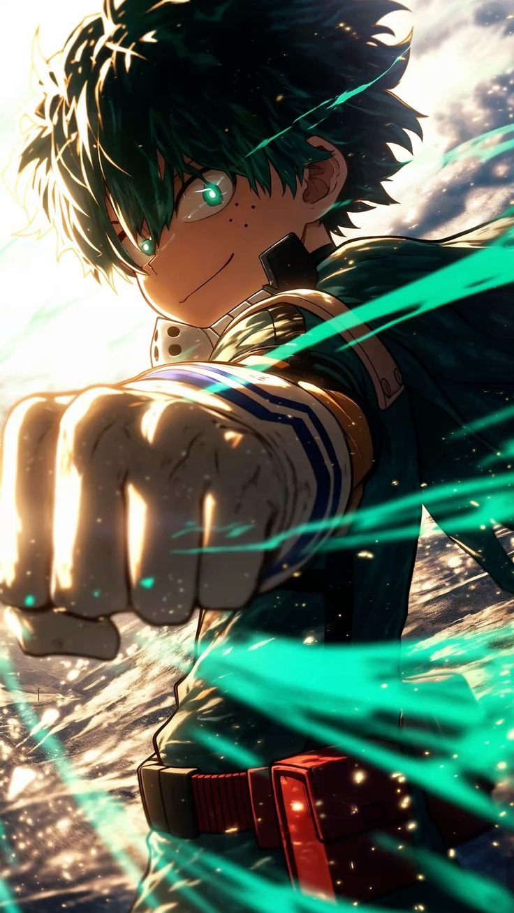 Deku One For All Punch — portrait composition